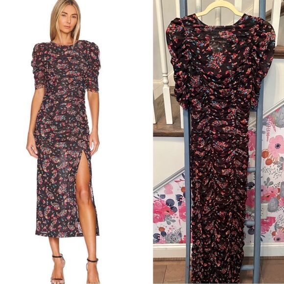 Free people Brielle ruched midi dress xs - Picture 1 of 8